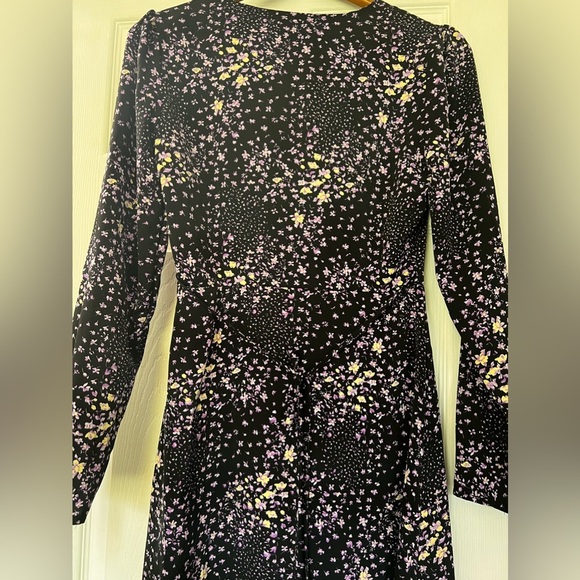 missguided slit dress ( floral, multicolored purple black ) size 4 - Picture 8 of 9